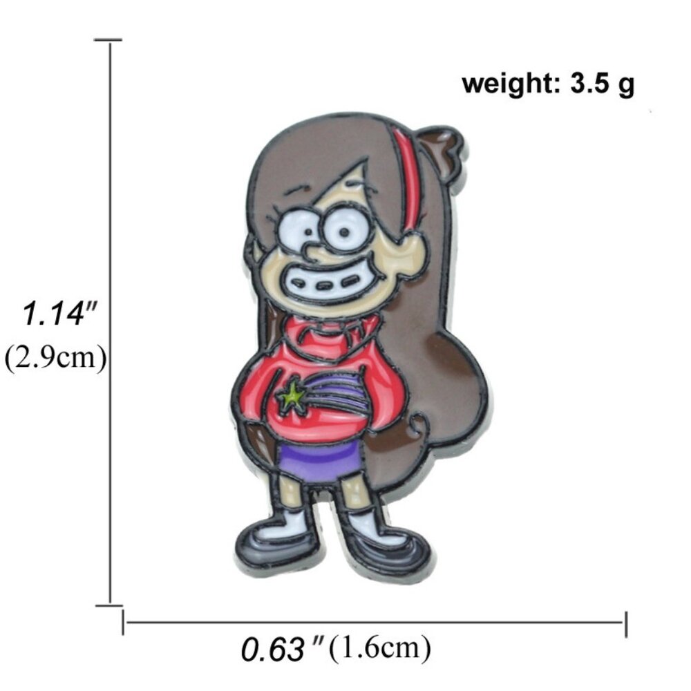 Cute Cartoon Girl Enamel Pin – Smiling Character Lapel Pin - Picture 2 of 2